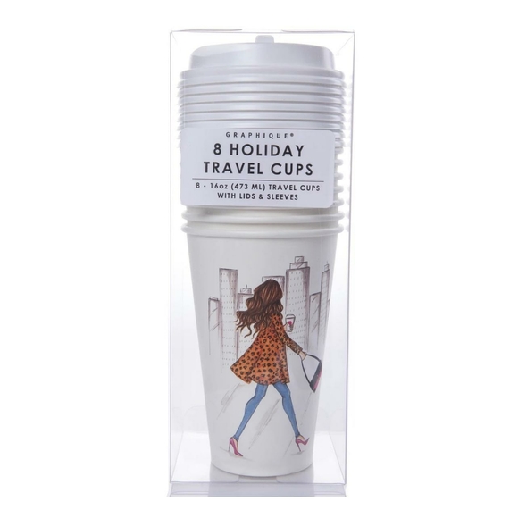 Graphique fashion girl travel cups with lids - Picture 6 of 6